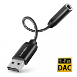 AXAGON ADA-HA USB-A Hi-Res DAC garso adapteris, 3.5mm TRRS, 32bit, 384kHz, ausinių stiprintuvas