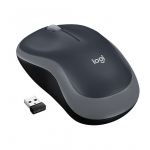 Logitech M185 belaidė optinė pelė, USB, 1000 DPI, abiem rankoms, pilka juoda