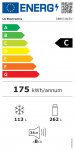 LG GBBS726CEV Refrigerator, C, Free-standing, Combi, Height 2.03 m, Net fridge 262 L, Net freezer 113 L, Black | LG