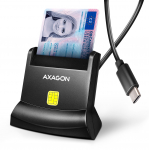 AXAGON StandReader USB-C kontaktinių Smart ir ID kortelių skaitytuvas, 1.2m, juodas
