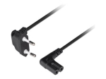 Lanberg CEE 7/16 to IEC 320 C7 Euro (radio) power cord 3m angled VDE | CA-C7CA-12CC-0030-BK