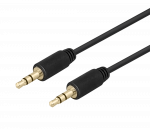 Audio kabelis DELTACO 3.5mm, paauksuotos jungtys, 2m, juodas / R00180008