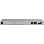 Ubiquiti rack-mount Cloud Gateway with 10 Gbps performance, multi-WAN load balancing, and two NVR drive bays designed for large-