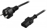 DELTACO kabelis, CEE 7/7 - IEC 60320 C13 , max 250V / 10A, 2m, juodas/ DEL-109M