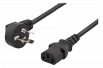 DELTACO įžemintas maitinimo laidas, PSB-10A - IEC 60320 C13, 2m, juodas