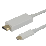 USB-C - HDMI kabelis DELTACO, 4K UHD, paauksuotas, 1 m, baltas / USBC-HDMI-1010A / 1903813