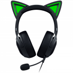 Kraken Kitty V2 - Black, Gaming headset, Kitty Ears, Stream Reactive Lighting, HyperClear Cardioid Mic, 40 mm TriForce Drivers,