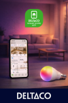 LED lemputė DELTACO SMART HOME, RGB, E27, A60, 9W / SH-LE27A60RGB02 / 1902591