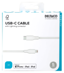 USB-C Lightning laidas DELTACO, 1 m, baltas / IPLH-451-1 / 1903215