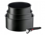 TEFAL Pot Set, 4 pcs | L7649453 Ingenio Ultimate | 16/18/20 cm | Aluminum | Black