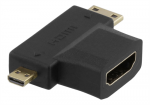 Adapteris DELTACO HDMI-M/miniHDMI-F/microHDMI-F/HDMI-22G