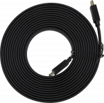 HDMI kabelis DELTACO, 48G, 5M, juodas, plok&scaron;čias / HU-50-FLAT/ 1903263