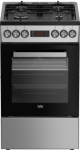 Beko FSM52332DXDT viryklė, dujinė kaitlentė, elektrinė orkaitė, 50cm, A klasė, juoda