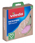 Vileda Microfibre 100% Recycled universalios mikropluo&scaron;to &scaron;luostės, i&scaron; perdirbto PET, 3vnt