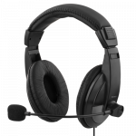 DELTACO USB stereo ausinės, 40 mm, 32 ohms, 20Hz-20kHz, 96dB 3dB, juodos / HL-57
