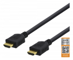 DELTACO High-Speed Premium HDMI kabelis, 1,5 m, Ethernet, 4K UHD, Be ferito juodas / HDMI-1015D