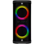 Portable speaker SVEN PS-950, black, power output 2x80W (RMS), TWS, Bluetooth, IPx4, FM, USB, microSD, LED-display, lithium batt