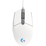 LOGITECH G102 LIGHTSYNC Corded Gaming Mouse - WHITE - USB - EER