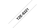 Brother | TZe-S221 Strong Adhesive Laminated Tape | Black on White | TZe | 8 m | 9 cm