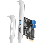 AXAGON PCEU-232RS PCIe card - 2+2x USB 5Gbps port, SATA power, Renesas PD720201, SP & LP