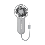 Noveen F220 įkraunamas rankinis ventiliatorius, USB-C, 5W, 4000mAh, 3 greičiai, pilkas