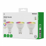 LED lemptės DELTACO SMART HOME, GU10, RGB, WiFi, 4.7W, 3 vnt pakuotė / SH-LGU10RGB02-3P / 1902594