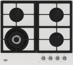 BEKO Hob | HILW64225SW | Gas | Number of burners/cooking zones 4 | Knob | White