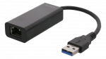 &Scaron;akotuvas DELTACO 1xRJ45, 1xUSB 3.0, juodas / USB3-GIGA5