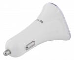 Auto įkroviklis DELTACO 5,2A, 3xUSB, baltas/sidabrinis / USB-CAR102