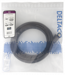 Didelės spartos Flex HDMI kabelis DELTACO, 4M, su užraktu, 4K UHD, juodas / HDMI-1040D-FLEX-LOCK / 1903055
