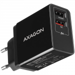 AXAGON ACU-QS24 sieninis kroviklis 24W, 2xUSB-A, QC3.0, SMART 5V 1.2A, AFC, FCP, juodas
