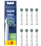 Oral-B | Replaceable toothbrush heads | EB50RX-8 Cross Action Pro | Heads | For adults | Number of brush heads included 8 | Whit