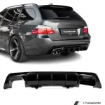 WR Galinio Bamperio Difuzorius skirtas BMW E60 / E61 su M-Pack, juodas blizgus