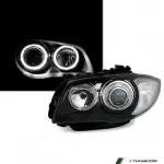 Angel Eyes Priekiniai Žibintai DEPO V2, komplektas skirtas BMW E81/E82/E87/E88