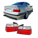 Galiniai žibintais su baltais posūkiais, skirti BMW E36 sedanui (90-99)