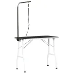 Kirpimo stalas &scaron;unims 91,5x61,5x76 cm, sulankstomas, su reguliuojamu laikikliu ir kilpomis, iki 150 kg, juodas