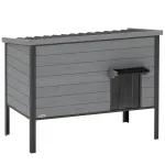 Lauko namelis katėms 85x55x70 cm, su atidaromu stogu, i&scaron;traukiamu dugnu ir pertvara, 1&ndash;2 katėms, &scaron;viesiai pilkas