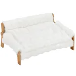 Paauk&scaron;tinta sofa-guolis katėms iki 8 kg ir mažiems &scaron;unims, 70x47x30 cm, su nuimamu užvalkalu, balta