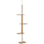 Draskyklė iki lubų 228&ndash;260 cm, reguliuojamo auk&scaron;čio, su 4 platformomis, katėms iki 4 kg, chaki
