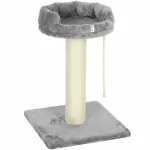 Draskyklė 83 cm su guoliu, sizalio stulpu ir žaislu, katėms iki 6 kg, 55x55 cm, pilka