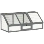 Lauko aptvaras vėžliams be dugno, su nameliu ir saulės zona, 120x55x20/50 cm, baltas
