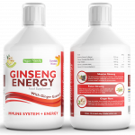 Swedish Nutra - Ginseng Energy skystas energijos papildas su žen&scaron;eniu, imbieru, vitaminu C ir B12, 500 ml