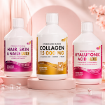 Swedish Nutra - Premium grožio rutina i&scaron; vidaus: kolagenas, hialurono rūg&scaron;tis ir Hair Skin Nails, 3 x 500 ml