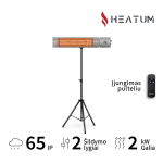 Pastatomas Infraraudonųjų spindulių &scaron;ildytuvas Heatum H2000R URBAN SILVER su trikoju stovu