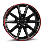 R18x8J 5X114.3 ET48 CB-72.6 black glossy rim red