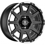 R17x8.5J 5X127 ET0 CB-71.6 Matt Black Lip Polished+Rivets