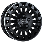 R17x7J 6X130 ET51 CB-84.1 Gloss Black Mirror Ring