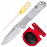 Sanrenmu Land 710 EDC Classic Sulankstomas peilis + Smith's Pocket Pal Sharpener Peilių galąstuvas + Protector Pruciak Glide One