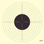 Olympia LUX 50x52 cm &Scaron;audymo taikinys sportiniams pistoletams, 50 vnt., ISSF, PZSS