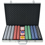 Pokerio rinkinys su 1000 žetonų aliuminis